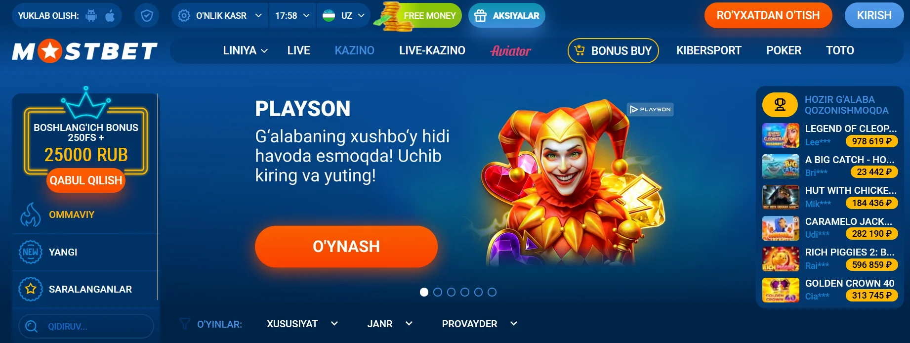 mostbet uz